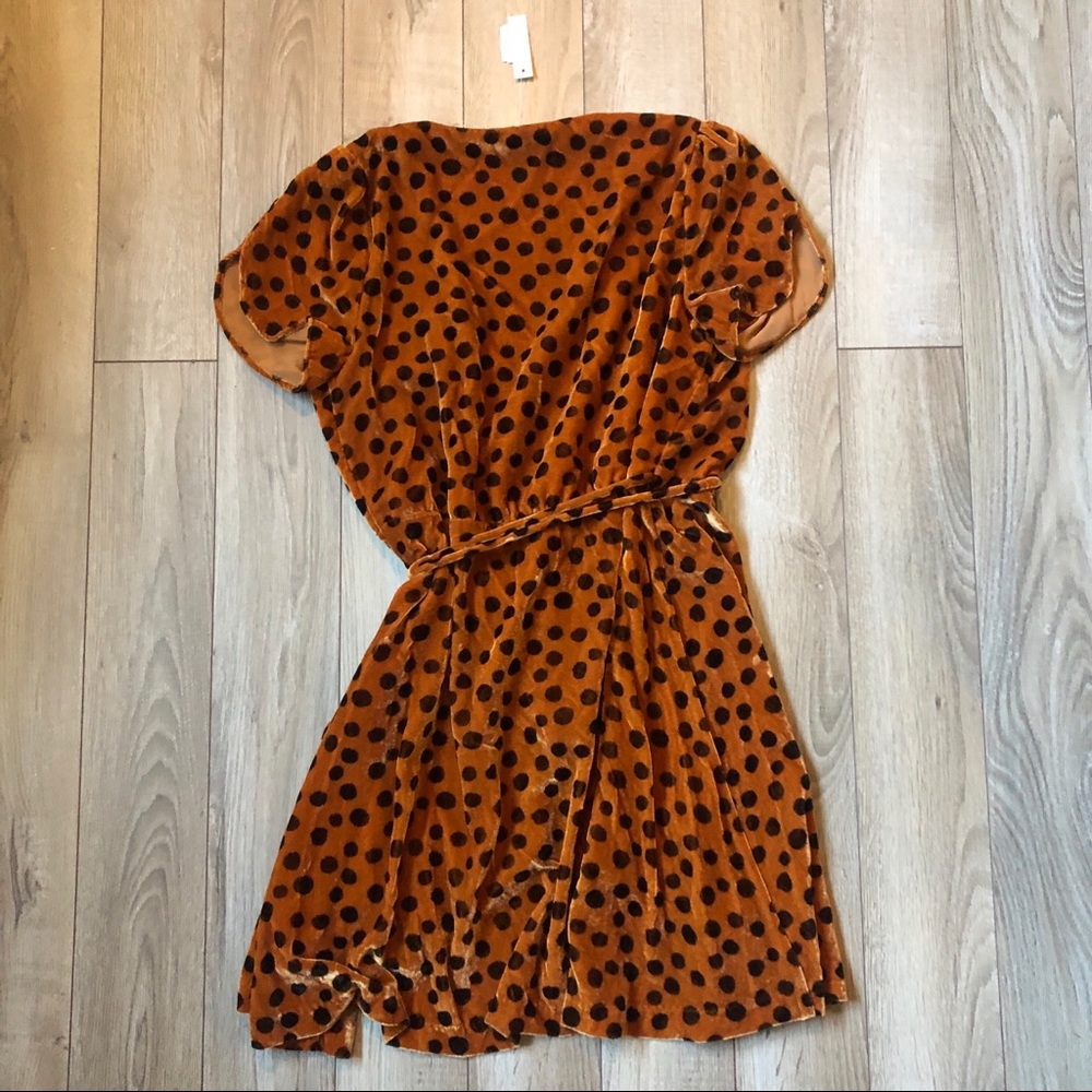 Madewell Leopard Dot Velvet Wrap Dress Small - Picture 5 of 8